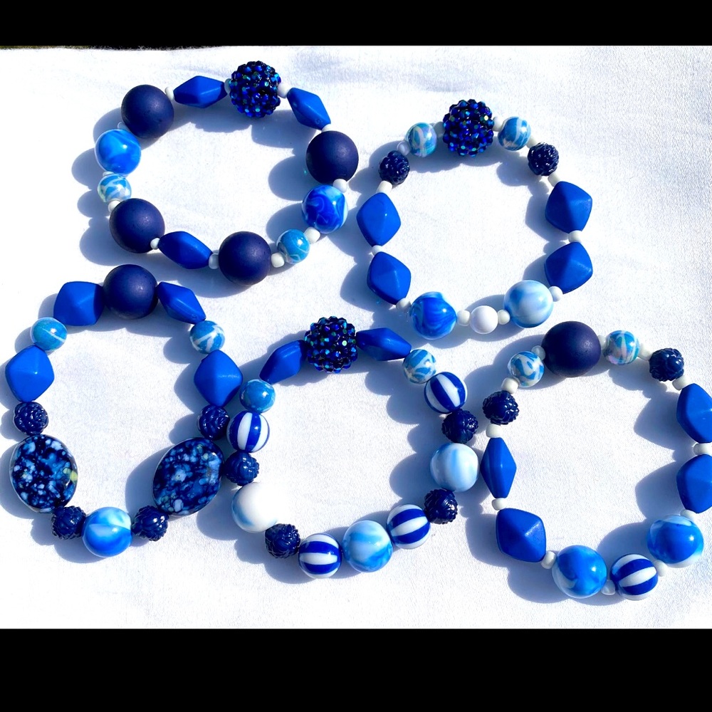 Blue Acrylic Bracelets